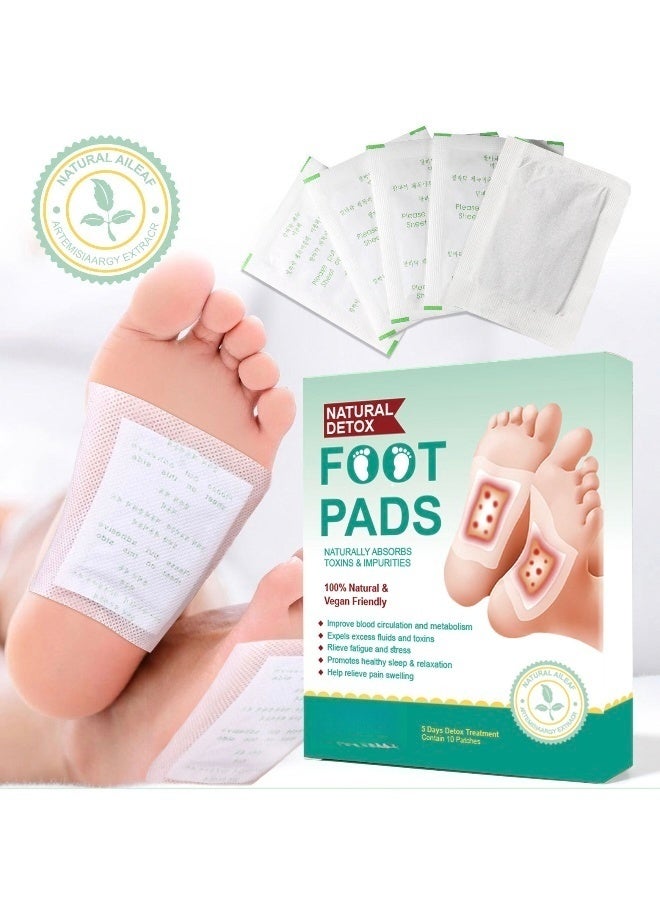 10 قطع من لصقات القدم للتطهير والتخلص من السموم لصقات القدم للتطهير العميق لصقات القدم للتخلص من السموم لتخفيف التوتر وتحسين النوم وتعزيز التمثيل الغذائي وتخفيف آلام العضلات وتحسين الدورة الدموية سهلة الاستخدام ومناسبة للرجال والنساء وكبار السن والأطفال - Image 3